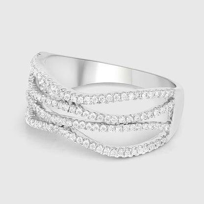 0.46 Carat Genuine White Diamond 14K White Gold Ring (F-G Color, SI Clarity) by Bids.com