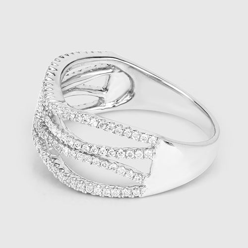 0.46 Carat Genuine White Diamond 14K White Gold Ring (F-G Color, SI Clarity) by Bids.com