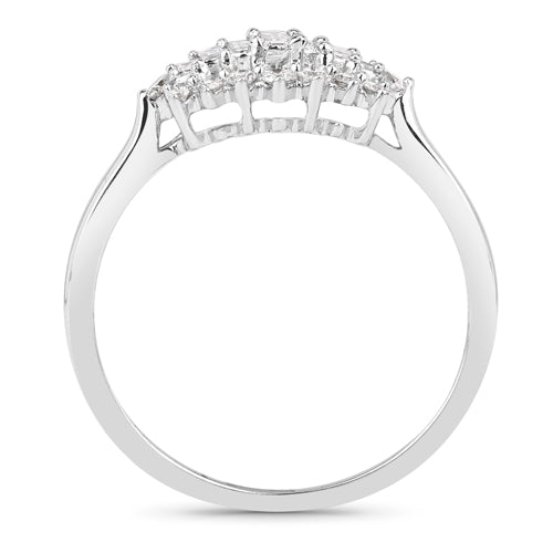 0.37 Carat Genuine White Diamond 14K White Gold Ring (E-F Color, VS-SI Clarity) by Bids.com