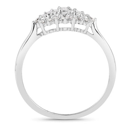 0.37 Carat Genuine White Diamond 14K White Gold Ring (E-F Color, VS-SI Clarity) by Bids.com