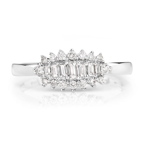 0.37 Carat Genuine White Diamond 14K White Gold Ring (E-F Color, VS-SI Clarity) by Bids.com