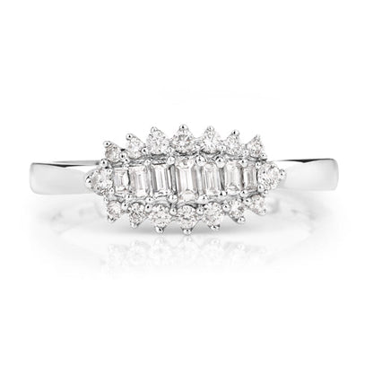 0.37 Carat Genuine White Diamond 14K White Gold Ring (E-F Color, VS-SI Clarity) by Bids.com