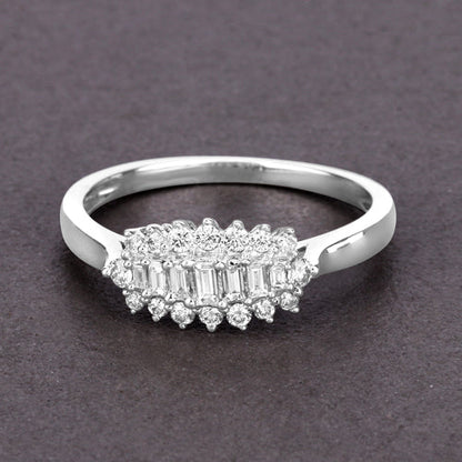 0.37 Carat Genuine White Diamond 14K White Gold Ring (E-F Color, VS-SI Clarity) by Bids.com