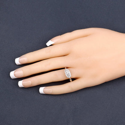 0.37 Carat Genuine White Diamond 14K White Gold Ring (E-F Color, VS-SI Clarity) by Bids.com