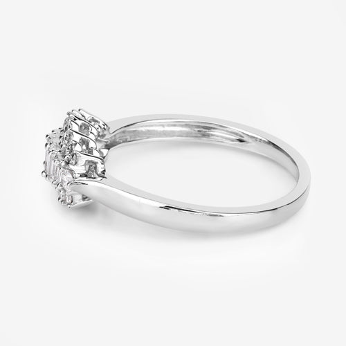 0.37 Carat Genuine White Diamond 14K White Gold Ring (E-F Color, VS-SI Clarity) by Bids.com