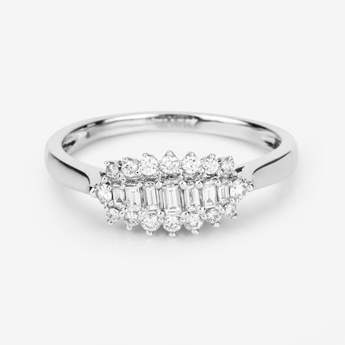 0.37 Carat Genuine White Diamond 14K White Gold Ring (E-F Color, VS-SI Clarity) by Bids.com