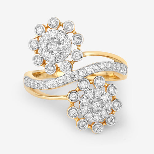 0.56 Carat Genuine White Diamond 14K Yellow Gold Ring (E-F Color, SI1-SI2 Clarity) by Bids.com
