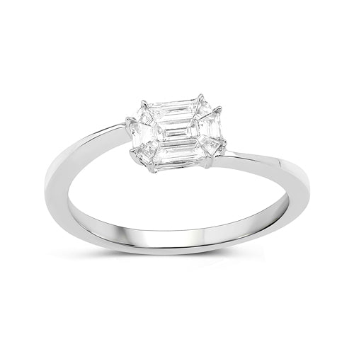 0.33 Carat Genuine White Diamond 18K White Gold Ring (F-G Color, VVS-VS Clarity) by Bids.com