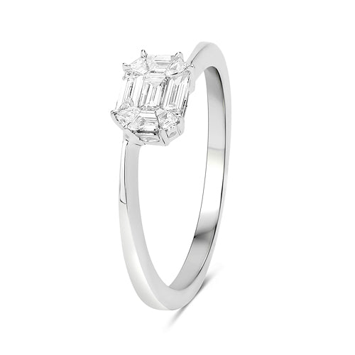 0.33 Carat Genuine White Diamond 18K White Gold Ring (F-G Color, VVS-VS Clarity) by Bids.com