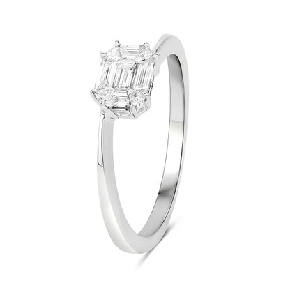 0.33 Carat Genuine White Diamond 18K White Gold Ring (F-G Color, VVS-VS Clarity) by Bids.com