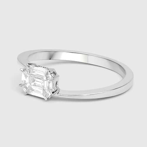 0.33 Carat Genuine White Diamond 18K White Gold Ring (F-G Color, VVS-VS Clarity) by Bids.com