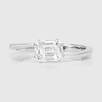 0.33 Carat Genuine White Diamond 18K White Gold Ring (F-G Color, VVS-VS Clarity) by Bids.com