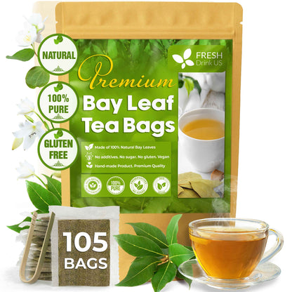 Premium Dried Bay Leaves, Tea Bags, Powder, Bay Leaves Spice, Whole Nice Leaves, Wildcrafted, Fresh Harvested, Bay Leaves For Cooking, Sugar-Free, Gluten Free, Caffeine Free, Vegan