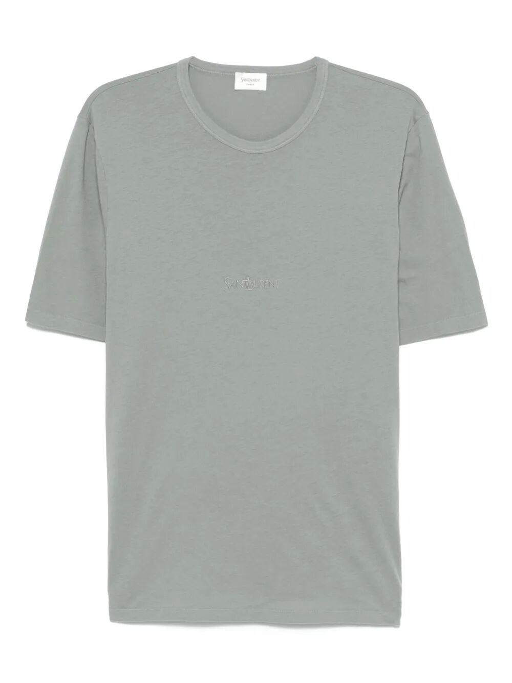 Saint Laurent Men Tonal Logo Embroidery Cotton T-Shirt by Luosophy