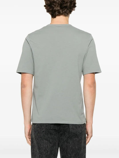Saint Laurent Men Tonal Logo Embroidery Cotton T-Shirt by Luosophy