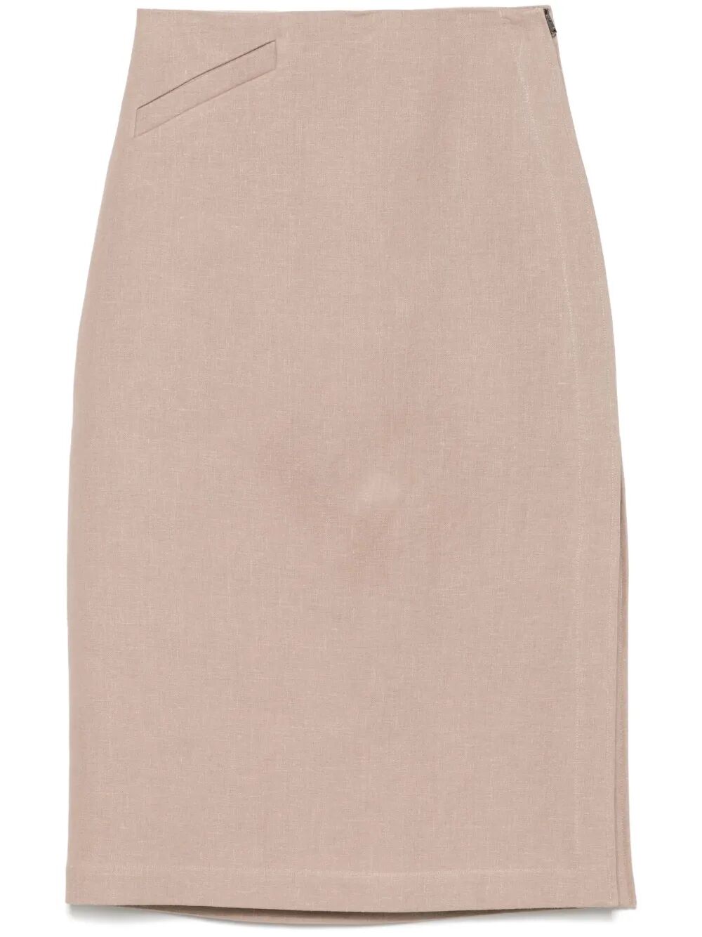 Fendi Women Waxed Linen Straight Midi Skirt by Luosophy