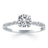 14k White Gold Diamond Engagement Ring with Shared Prong Diamond Accents by Bids.com
