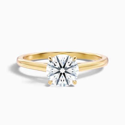 Nia 1 Carat Round Cut Solitaire Moissanite Engagement Ring in Platinum
