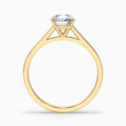 Nia 5 Carat Round Cut Solitaire Moissanite Engagement Ring in 18k White Gold