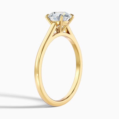 Anika 4 Carat Round Cut Solitaire Lab Grown Diamond Ring in 10k Yellow Gold