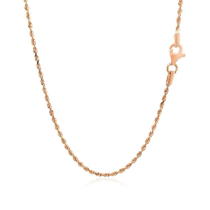 14k Rose Gold Solid Diamond Cut Rope Chain 1.5mm by Bids.com