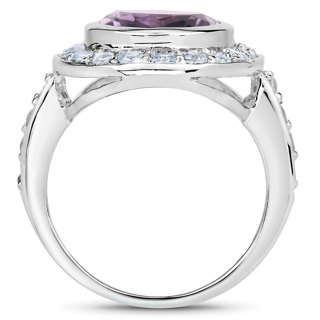 4.77 Carat Genuine Amethyst and Blue Topaz .925 Sterling Silver Ring by Bids.com