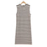 Fall Women Clothing Crew Neck Raw Edges Design Striped Vest Knitted Dress by Ragazza
