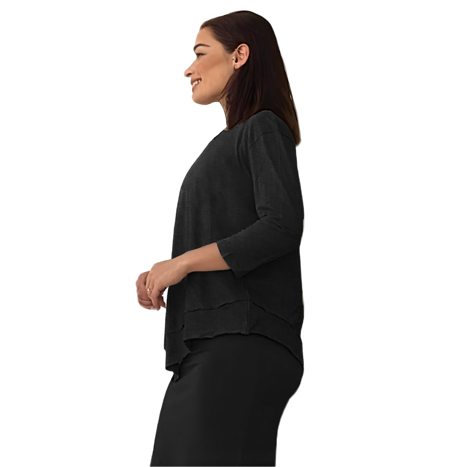 Asymmetrical Stylish Ribbed Tunic - Soft Fabric and Full Coverage by Kosher Casual USA