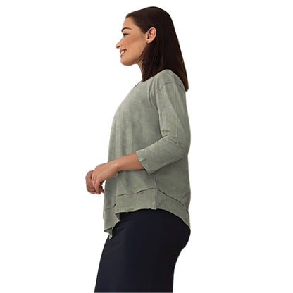 Asymmetrical Stylish Ribbed Tunic - Soft Fabric and Full Coverage by Kosher Casual USA