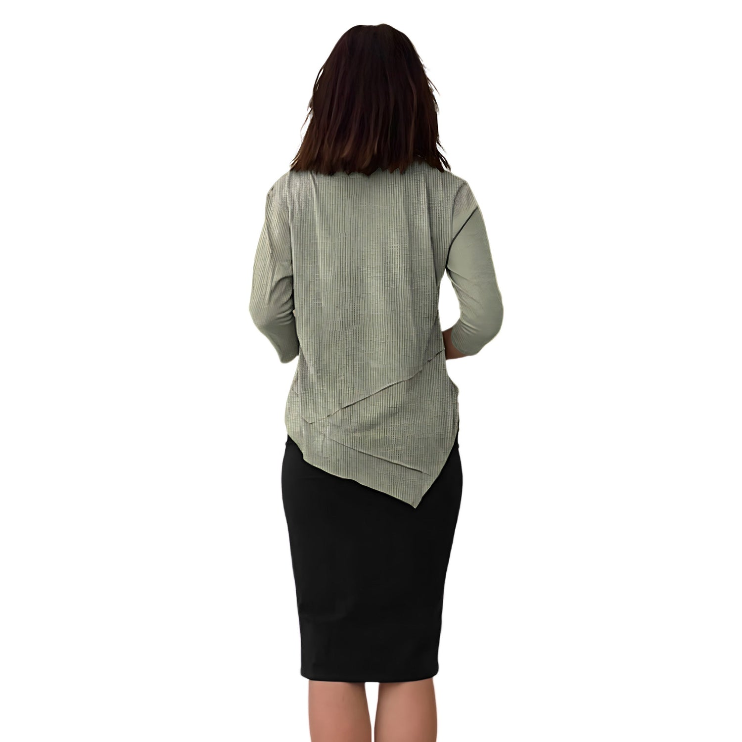 Asymmetrical Stylish Ribbed Tunic - Soft Fabric and Full Coverage by Kosher Casual USA