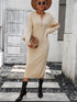 Autumn Winter Button Knitwear Dress Office Women Sweater Women  DestGlow