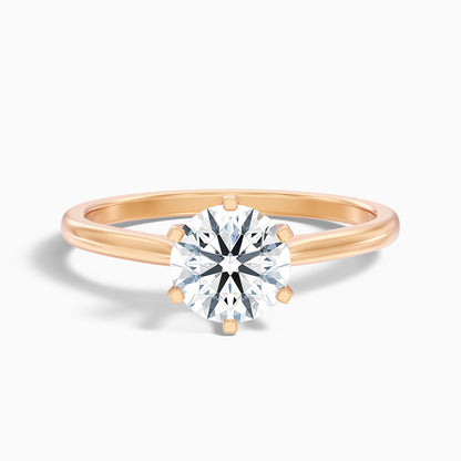 Elle 5.5 Carat Round Solitaire Moissanite Engagement Ring in 10k White Gold
