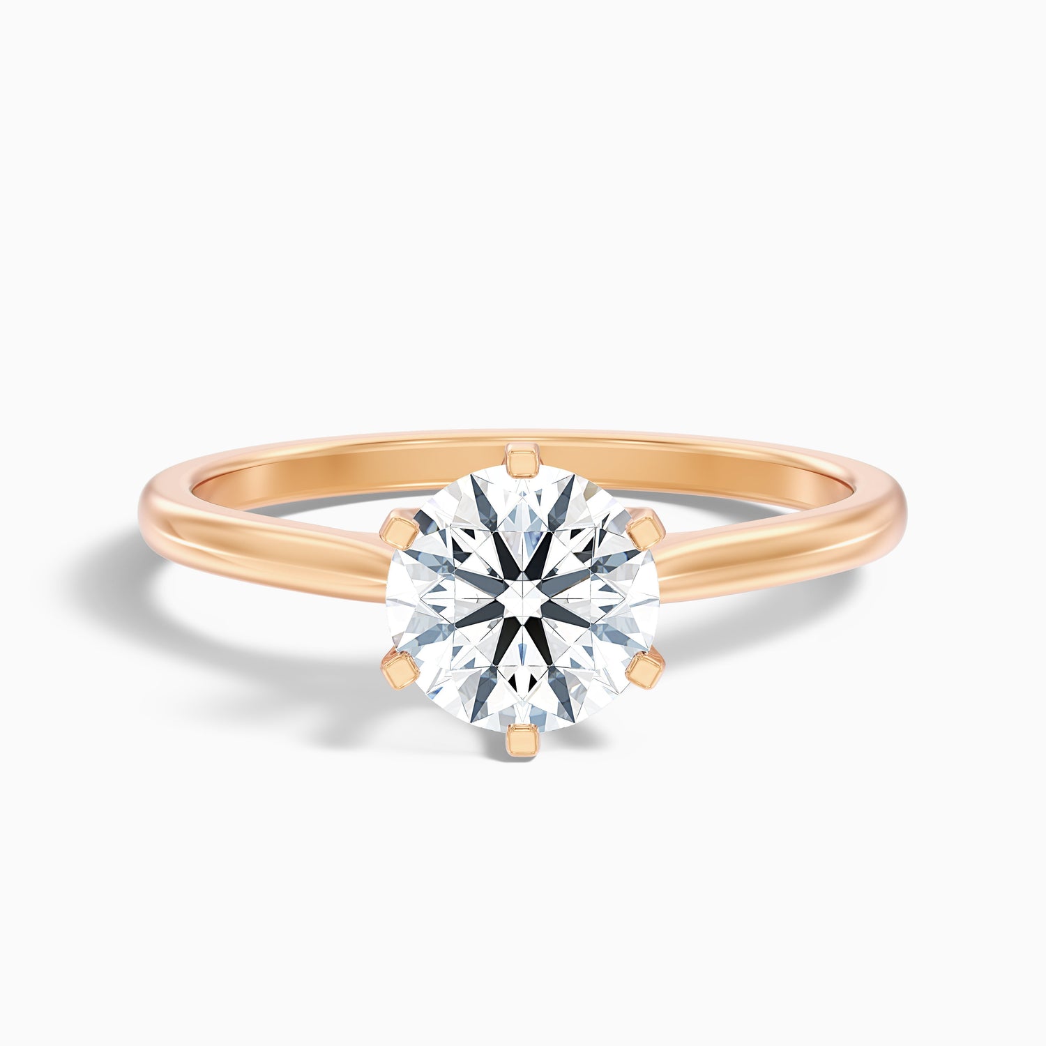 Elle 5 Carat Round Solitaire Moissanite Engagement Ring in 925 Sterling Silver