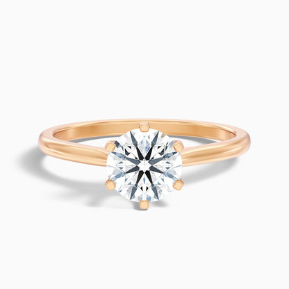 Elle 5 Carat Round Solitaire Moissanite Engagement Ring in 925 Sterling Silver