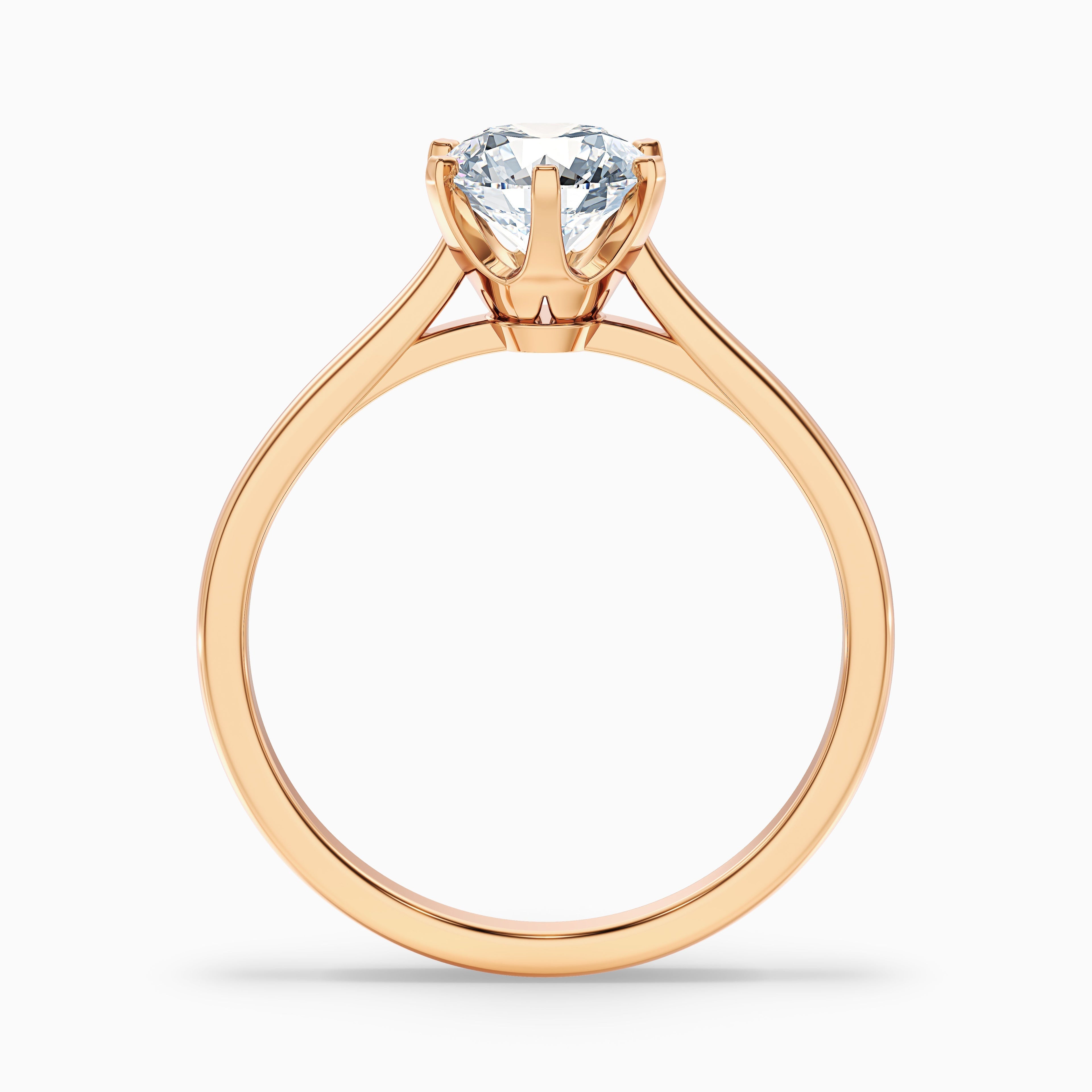 Amy 1 Carat Round Solitaire Lab Grown Diamond Ring in 10k White Gold