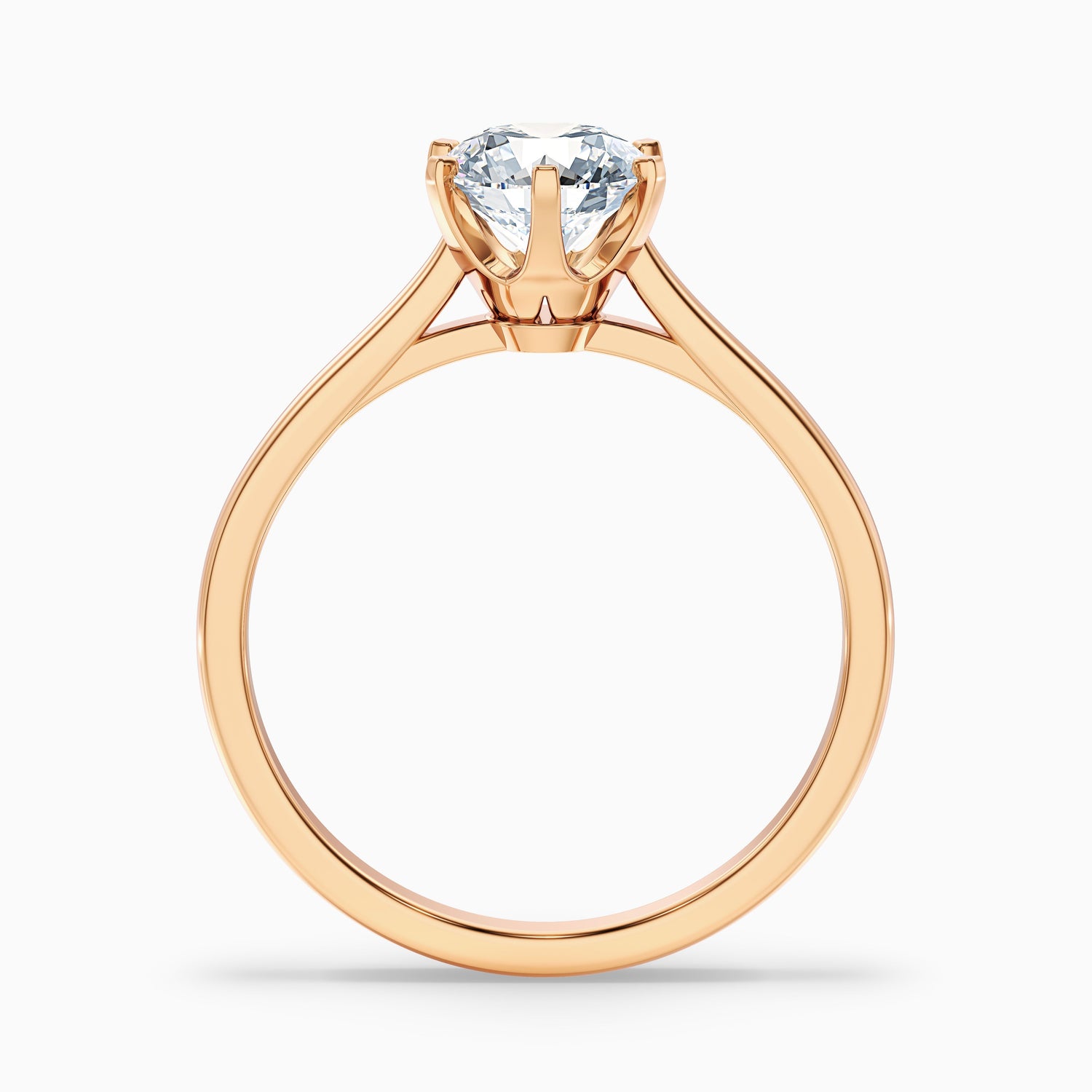 Elle 3 Carat Round Solitaire Moissanite Engagement Ring in 925 Sterling Silver