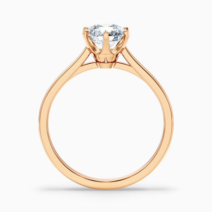 Amy 3 Carat Round Solitaire Lab Grown Diamond Ring in 14k White Gold