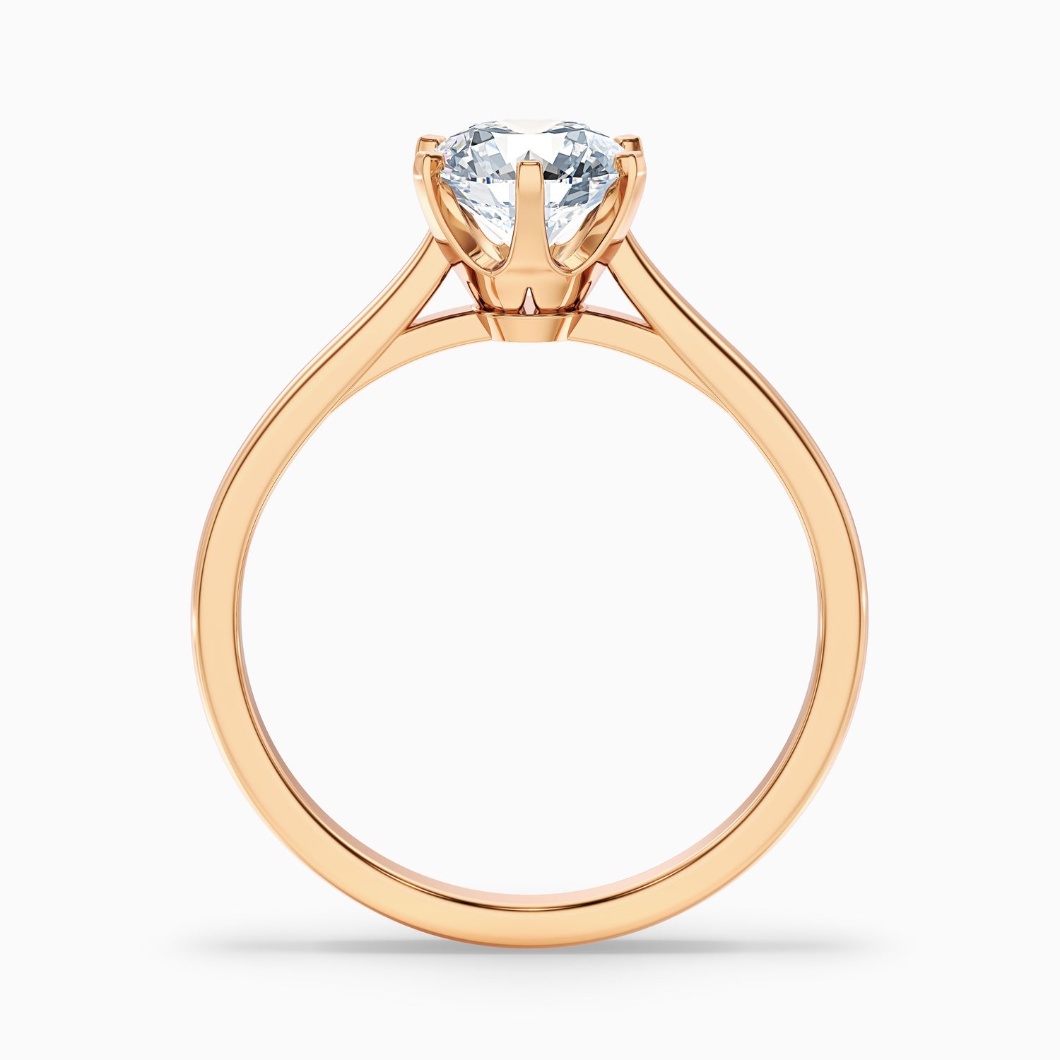 Elle 5.5 Carat Round Solitaire Moissanite Engagement Ring in 14k Rose Gold