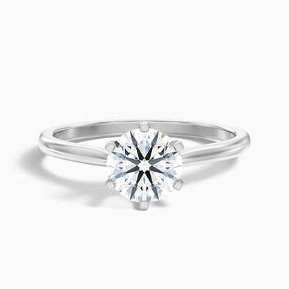 Amy 4 Carat Round Solitaire Lab Grown Diamond Ring in 18k Rose Gold