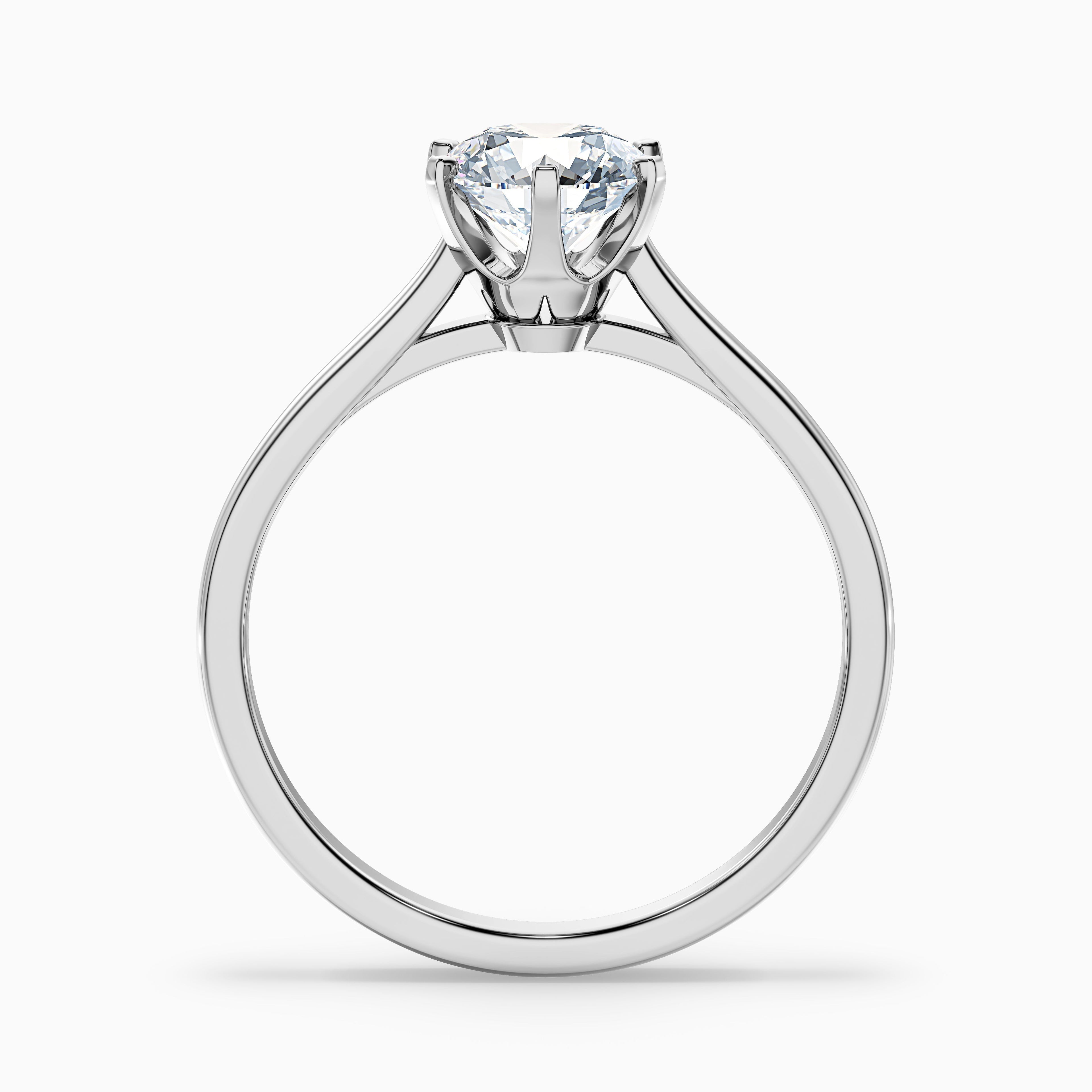 Amy 3.5 Carat Round Solitaire Lab Grown Diamond Ring in 18k White Gold