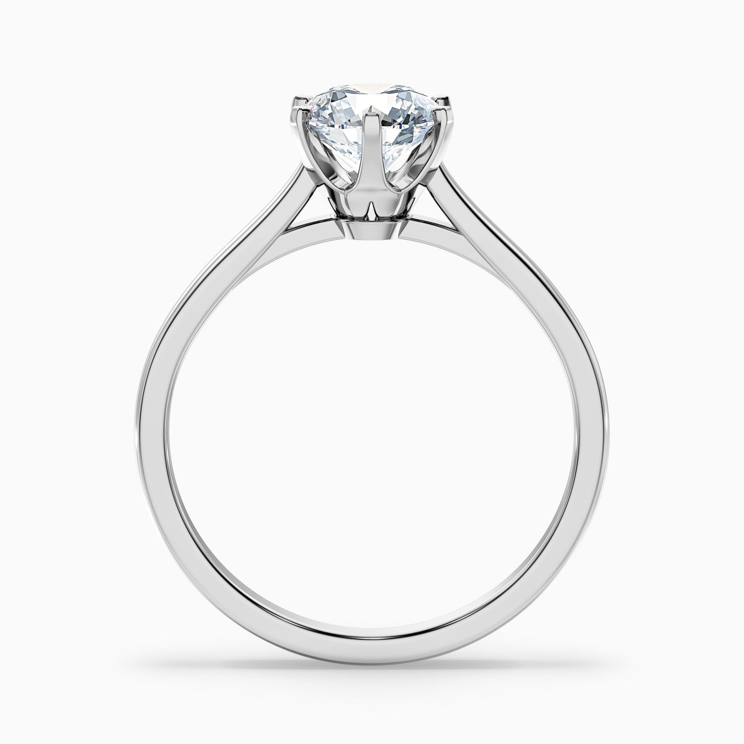 Amy 3 Carat Round Solitaire Lab Grown Diamond Ring in 925 Sterling Silver