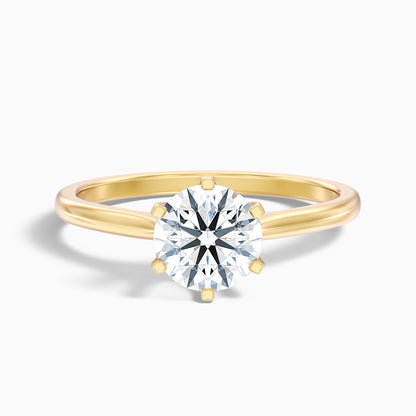 Amy 3.5 Carat Round Solitaire Lab Grown Diamond Ring in 18k Yellow Gold