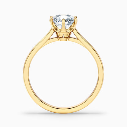 Elle 4 Carat Round Solitaire Moissanite Engagement Ring in 10k Rose Gold