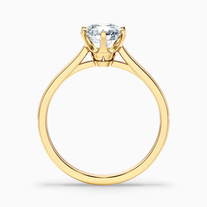 Amy 4 Carat Round Solitaire Lab Grown Diamond Ring in 10k Rose Gold