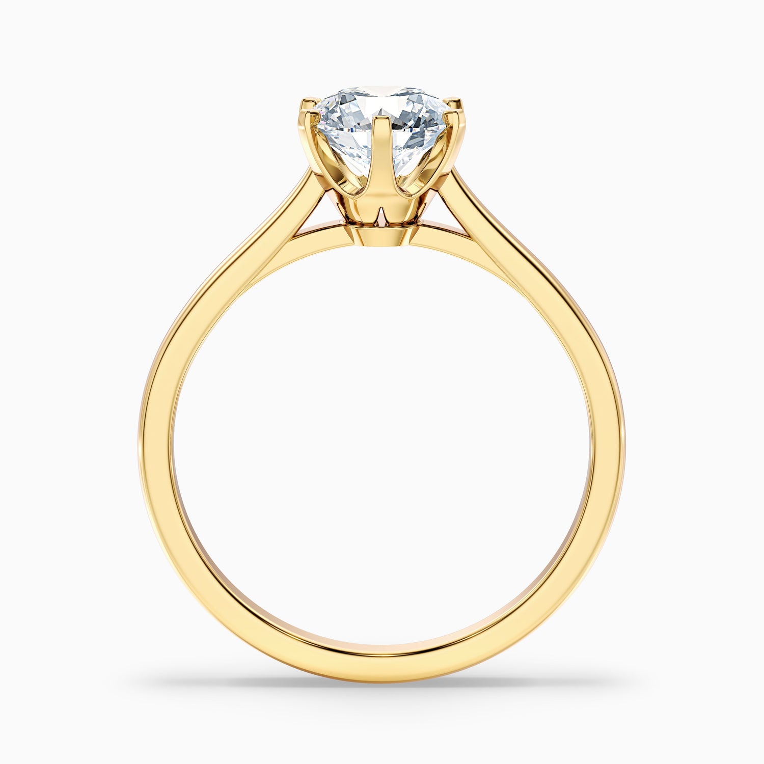 Amy 1 Carat Round Solitaire Lab Grown Diamond Ring in 14k White Gold