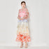 Women Stitching Multi Layer Heavy Industry Tiered Dress Two Piece Dress Lace Up by Ragazza