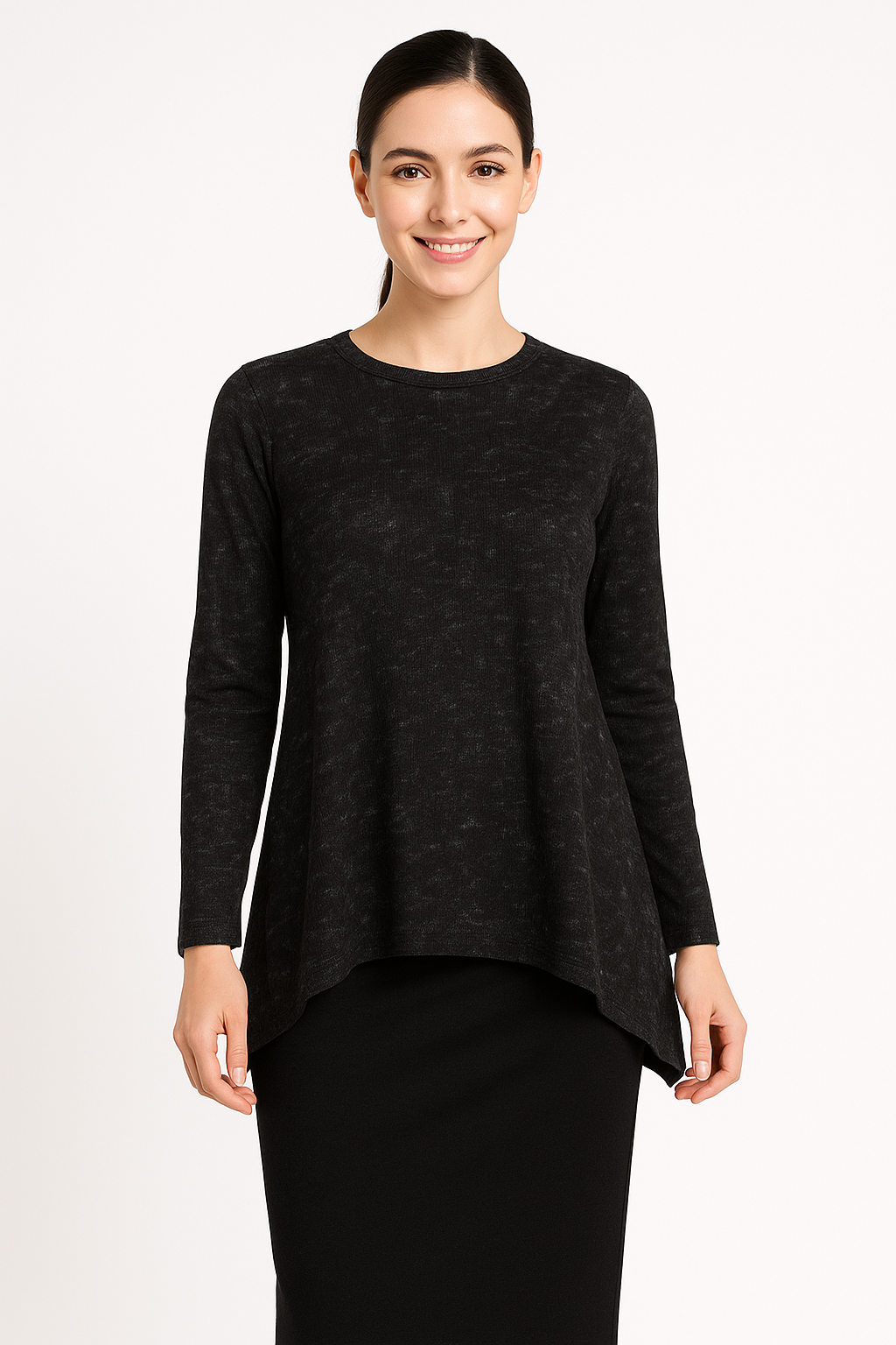 Relaxed Fit Modest 3/4 Sleeve Knee-Length Dress with Pockets by Kosher Casual USA
