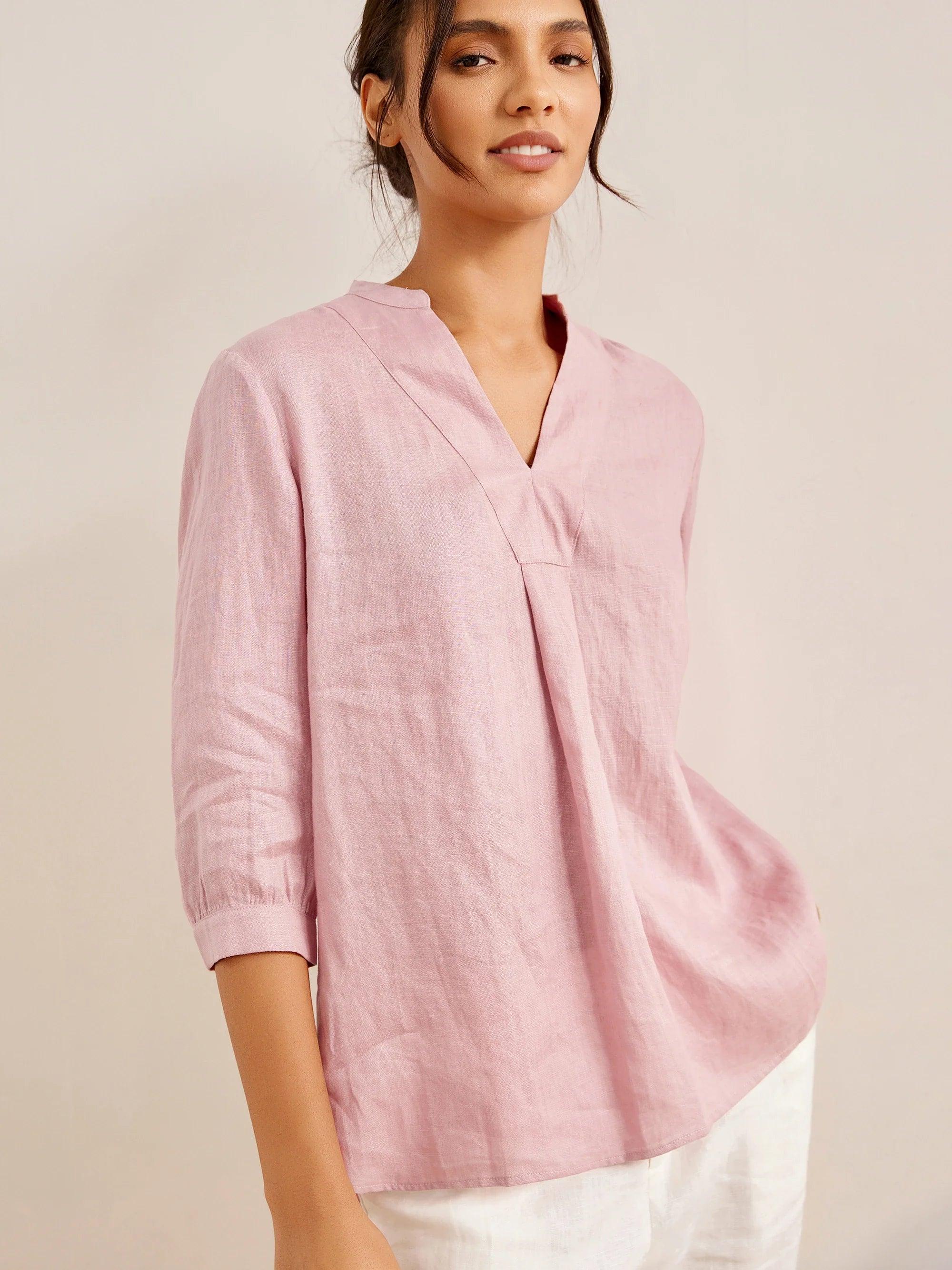 100% Linen Dress Shirt JOANNA  DestGlow