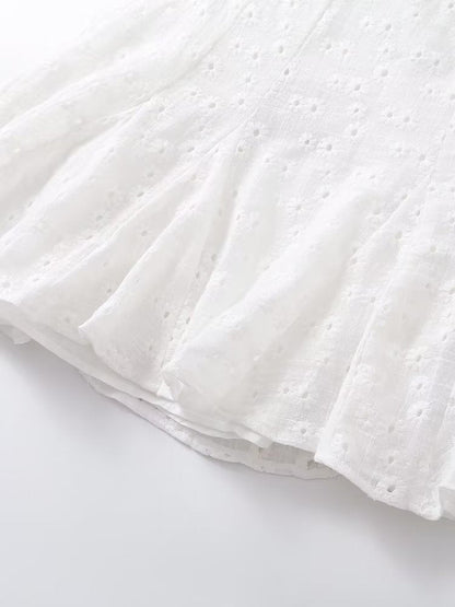 Summer Women Clothing Fashionable Elegant Hollow Out Cutout Embroidered Short Dress by Ragazza