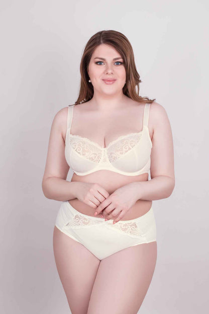 Bra Milavitsa 112830 - Elastic Lace, Underwired with Triple Segment Cups